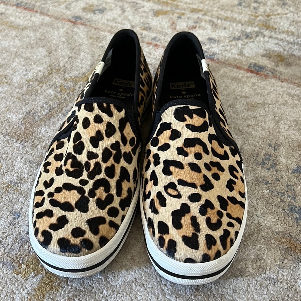 Keds x Kate Spade leopard print slip ons